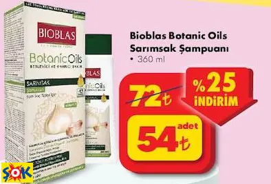 BİOBLAS BOTANİC OİLS SARIMSAK ŞAMPUANI BİOBLAS BOTANİC OİLS SARIMSAK ŞAMPUANI